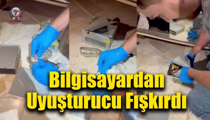 Bilgisayar fanı içerisinden uyuşturucu fışkırdı