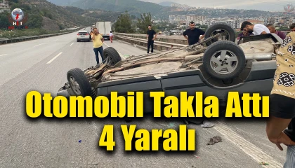 Hatay'da otomobil takla attı: 4 yaralı
