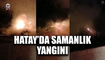 Hatayda samanlıkta çıkan yangını itfaiye söndürdü