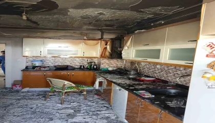 Kahramanmaraşta ev yangını