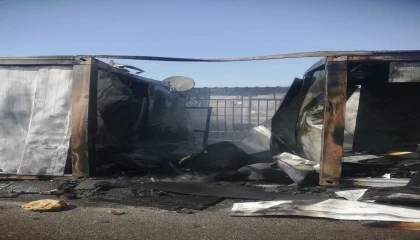 Kahramanmaraşta konteyner kentte yangın