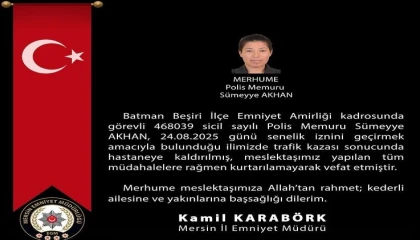 Kazada hayatını kaybeden polis memuru son yolculuğuna uğurlandı