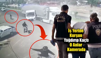 Motosikletli saldırgan iş yerine kurşun yağdırıp kaçtı: O anlar kamerada