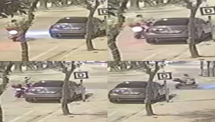 O anlar kamerada: Park halindeki araca saldırdı polisi görünce kaçtı