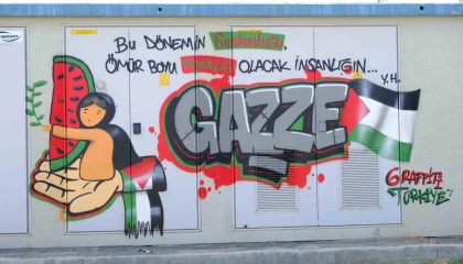Onikişubat Belediyesi, Filistin temalı grafitilerle trafoları vicdan anıtına dönüştürdü