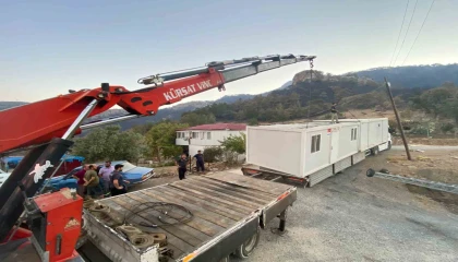 Orman yangınında evleri yananlar için konteynerler yerleştirilmeye başlandı