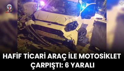 Otomobil, sepetli motosiklete çarpıştı: 6 yaralı
