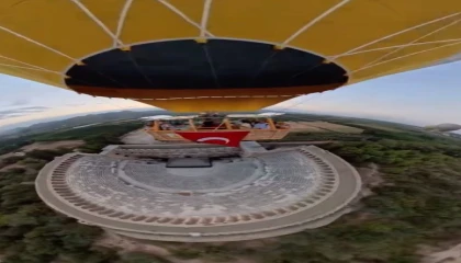 Zafer Bayramı coşkusu Aspendos semalarında balonlarla yaşandı