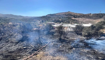 Antakyada bahçe yangını