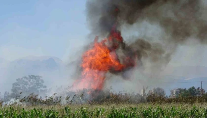 Antalyada kargılık alanda yangın