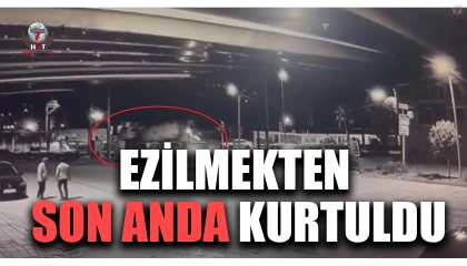 Beton mikserinin ezdiği motosikletin sürücüsü son anda kurtuldu