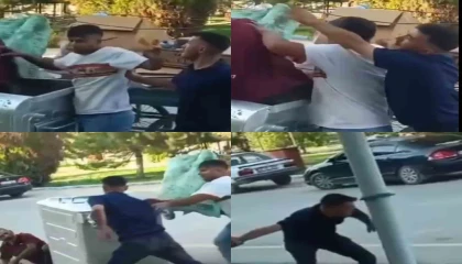 Çöpten atık toplayan şahıs darbedildi: O anlar kamerada