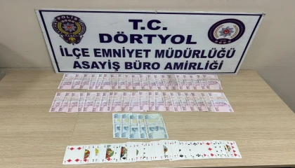 Dörtyolda kumar oynayan 13 şahsa 120 bin 211 TL para cezası uygulandı