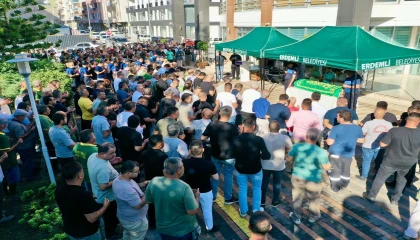 Erdemli Belediyesinin acı günü: Vefat eden personel için tören düzenlendi