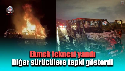 Gözlerinin önünde ekmek teknesi yanan vatandaş, alevlere müdahale etmeyen trafikteki diğer sürücülere tepki gösterdi
