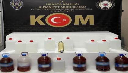 Ispartada kaçak alkol operasyonu: 69 litre sahte içki ele geçirildi