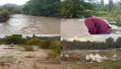 Mersinde kuvvetli yağış, su taşkınlarına neden oldu