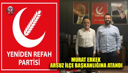 MURAT ERKEK, YRP ARSUZ İLÇE BAŞKANLIĞINA ATANDI