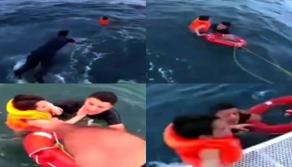 O anlar kamerada: Denizde bin 200 metre sürüklenen çocuk kurtarıldı