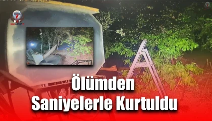Su deposunu tamir ettiği esnada ölümden saniyelerle kurtulduğu anlar kamerada