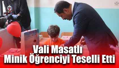 Vali Masatlı okulun ilk gününde gözyaşlarına boğulan minik öğrenciyi teselli etti