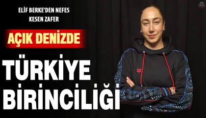 39 km mesafeyi 14 saatte yüzerek Türkiye birincisi oldu