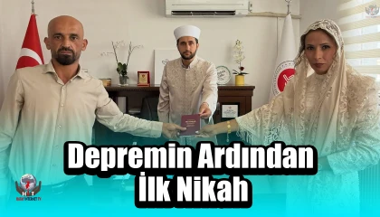 Antakya Müftülüğü’nde depremin ardından ilk nikah kıyıldı