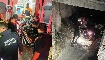 Asi Nehri’ne uçan motosikletin sürücüsünü itfaiye kurtardı