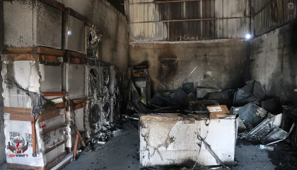 Beyaz eşya bayisinde çıkan yangında, 3 milyon TL değerindeki eşyalar küle döndü