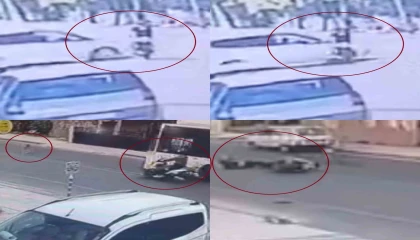 Motosikletli köpekle birlikte savruldu