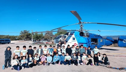 Öğrencilere, yangınla mücadelede hava gücünün önemi anlatıldı