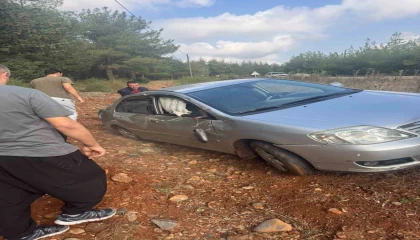 Osmaniyede kontrolden çıkan araç şarampole yuvarlandı: 1 yaralı