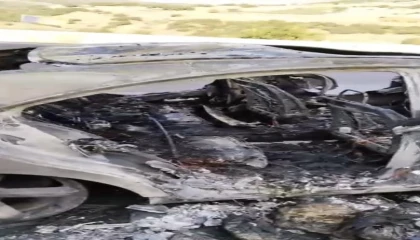 Osmaniyede yanan otomobil küle döndü