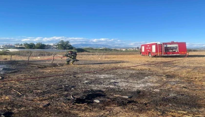 Serikte ahırda çıkan yangında 1 koyun telef oldu
