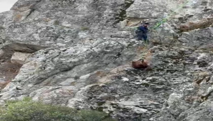 Burdurda mahsur kalan keçiler ekipler tarafından kurtarıldı