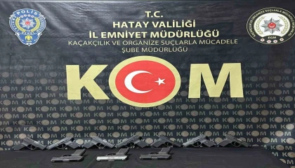 Çuvaldan 10 ruhsatsız tabanca çıktı