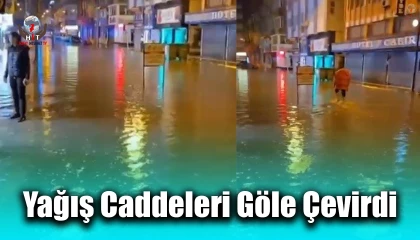 Hatayda sağanak yağış caddeleri göle çevirdi