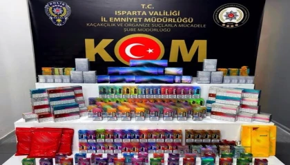 Ispartada kaçakçılık operasyonunda çok sayıda kaçak tütün ürünü ele geçirildi