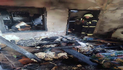 Kahramanmaraşta ev yangını