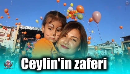 Kansere karşı savaşını kazanan Ceylinin zaferi gökyüzüne bırakılan balonlarla kutlandı