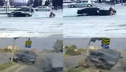 Kaza anları araç ve güvenlik kamerasına yansımıştı: Sürücü araç muayenesine yetişmek için hız yapmış