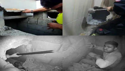 Mersinde havalandırma boşluğunda nefes kesen kurtarma operasyonu