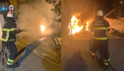 Park halindeki otomobil alevlere teslim oldu