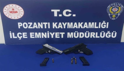 Polisin uygulamasında 2 tabanca ele geçirildi