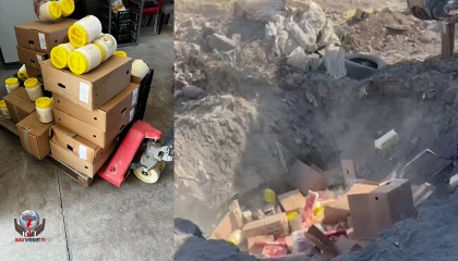 Sucuk, peynir, ketçaptan oluşan 1 ton gıda malzemesi toprağa gömülerek imha edildi