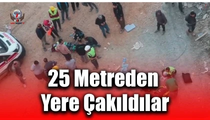 Vincin kırılmasıyla 2 işçi 25 metreden yere çakıldı