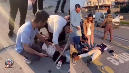 Anne ve 2 çocuğuna yaya geçidinde otomobil çarptı