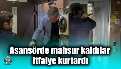 Asansörde mahsur kalan vatandaşları itfaiye kurtardı