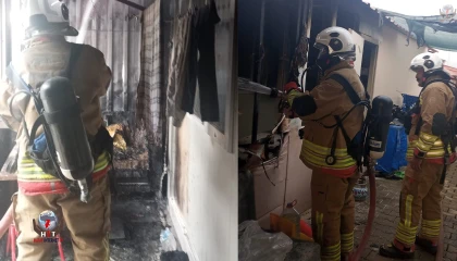 Defnede konteyner yangını