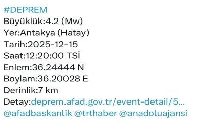 Hatay Valiliğinden deprem açıklaması